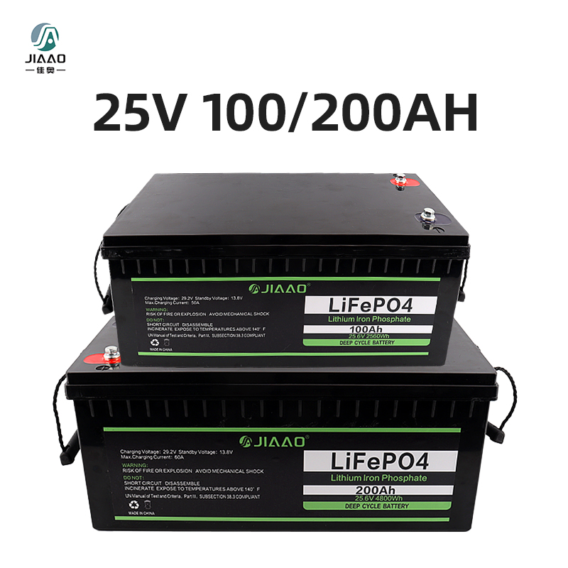 LiFePO4 bateria 25V 100/200Ah lítium vas akkumulátor csomag Könnyű súly 25 v 100/200 ah LiFePO4 akkumulátor hosszú ciklus élettartam lakókocsi számára